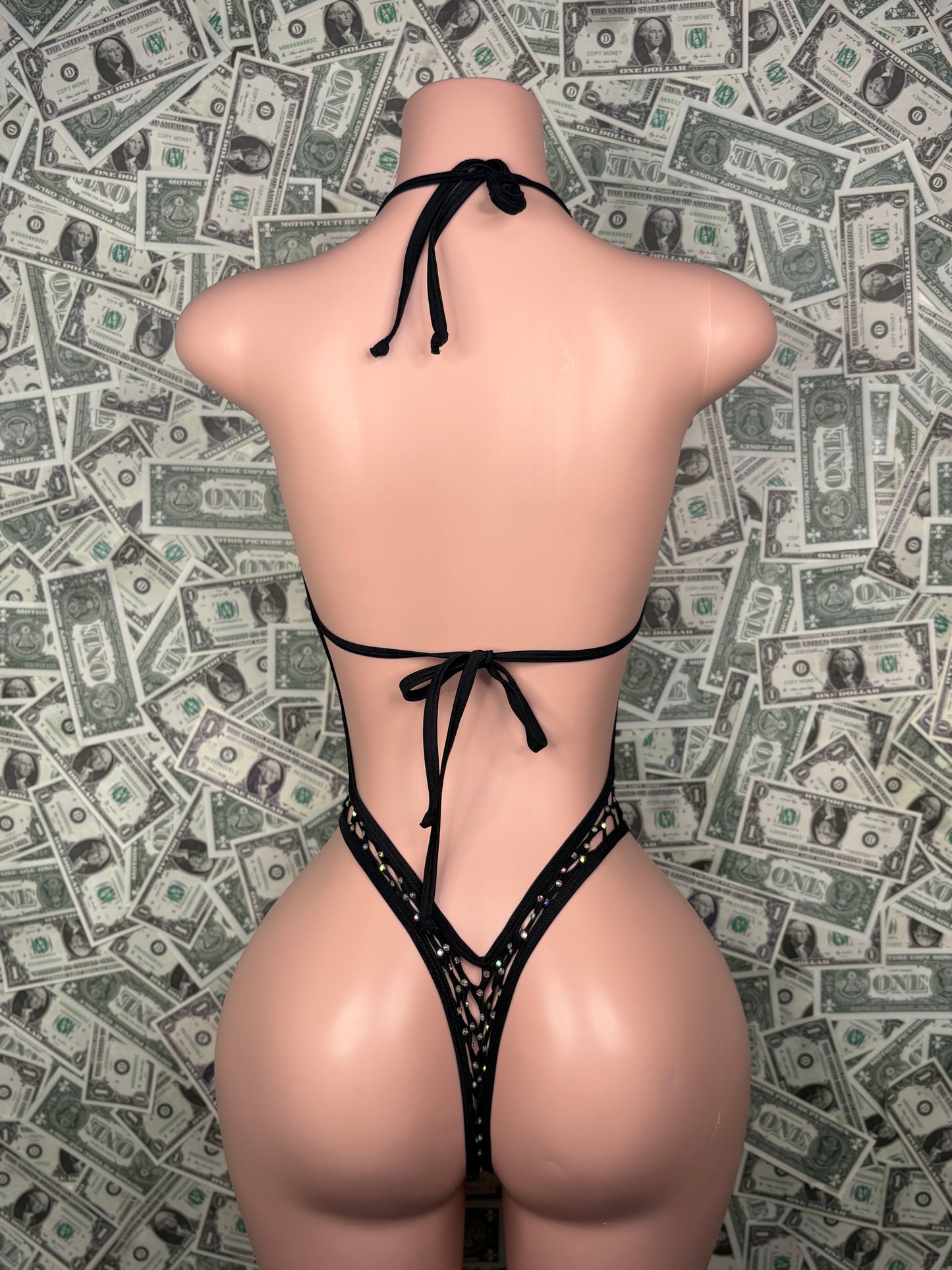 Crossbody One Piece - Black Net