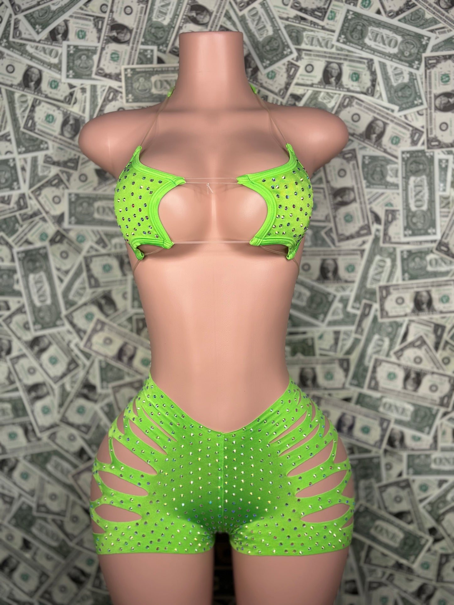 Star Cut Shorts - Neon Green