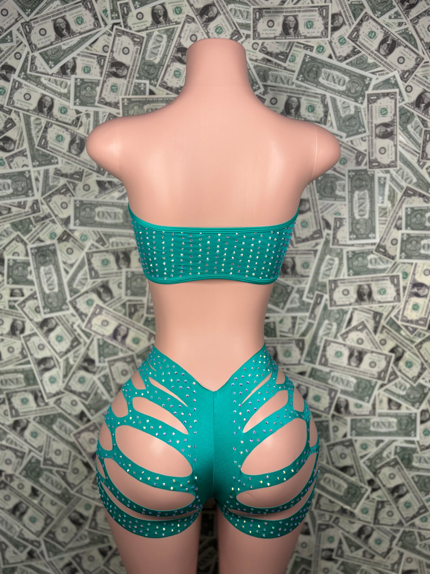 Tube Top Cut Shorts - Mint