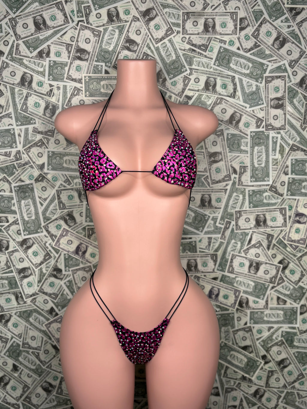 Pink/Blk Animal Bikini