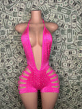 Hot pink Bodysuit Cur Shorts