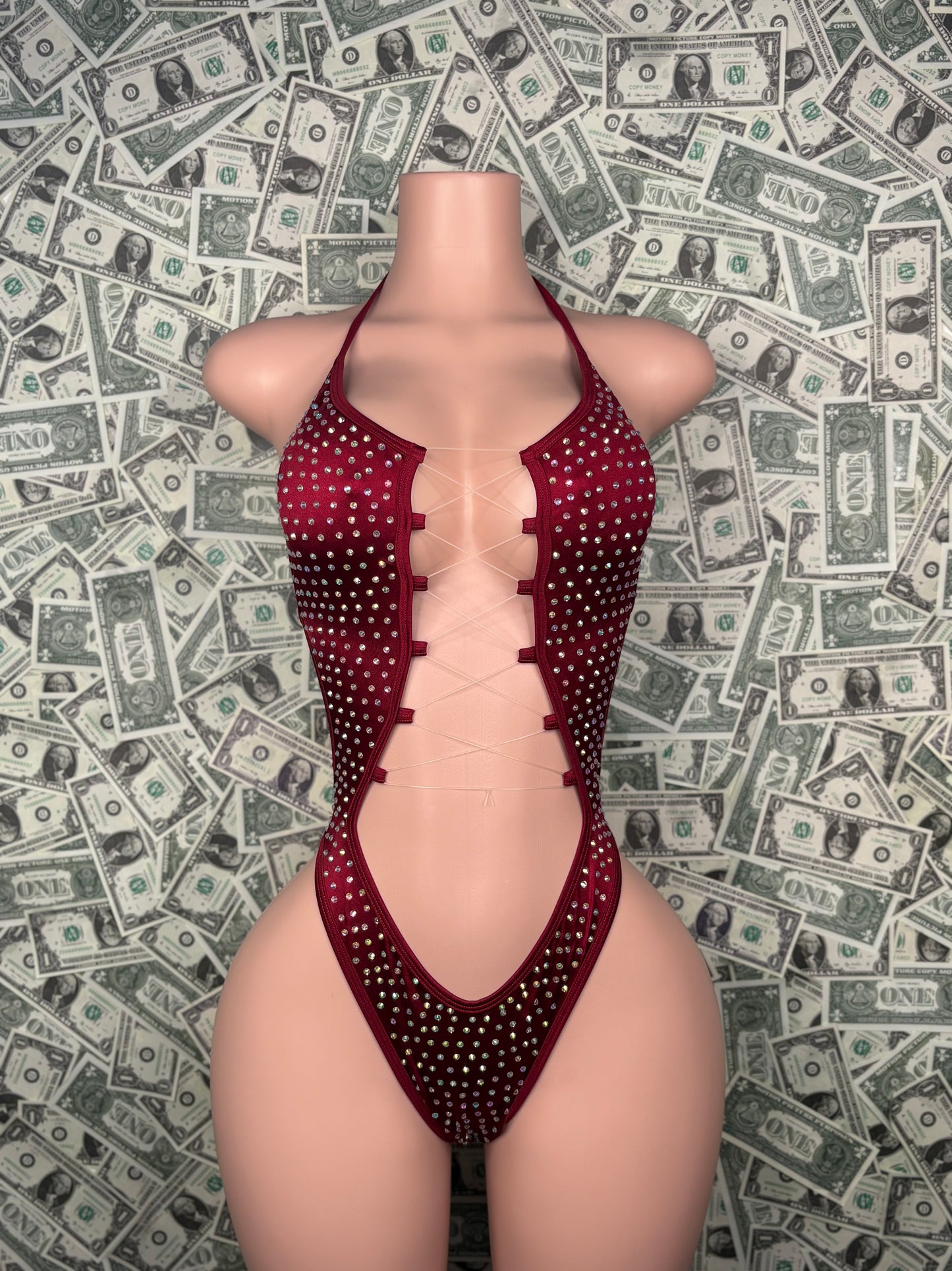 Crossbody One Piece - Maroon