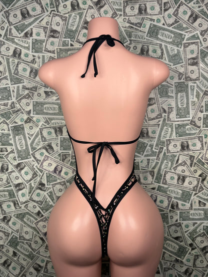 Crossbody One Piece - Black Net