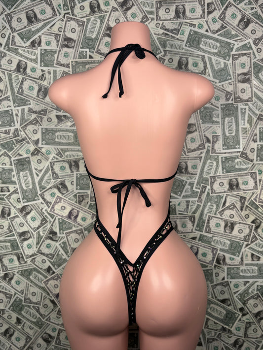 Crossbody One Piece - Black Net