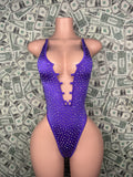 V Cut One Piece - Purple
