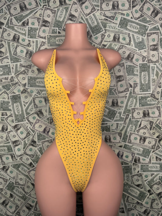 V Cut One Piece - Yellow