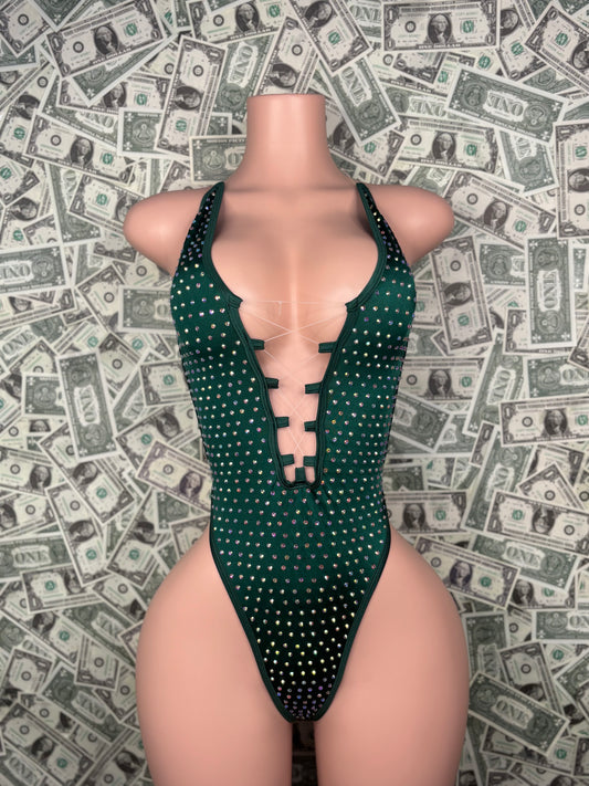 V Cut One Piece - Green