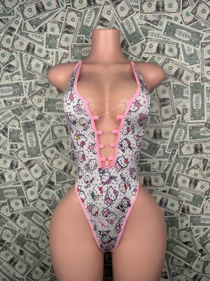 V Cut One Piece - Hello Kitty