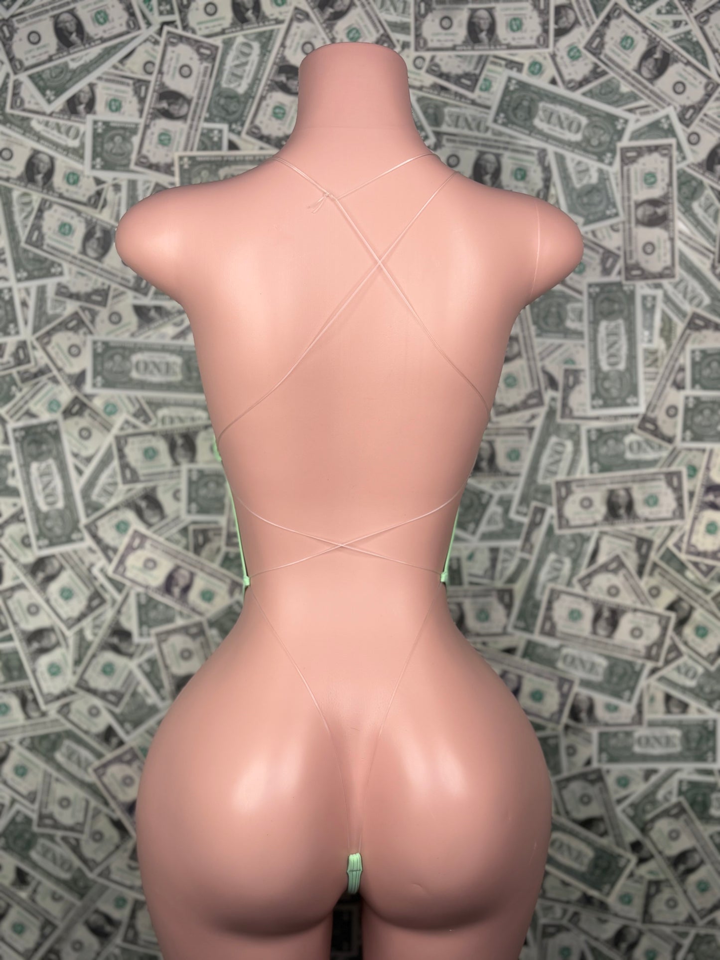 V Cut One Piece - Pistachio