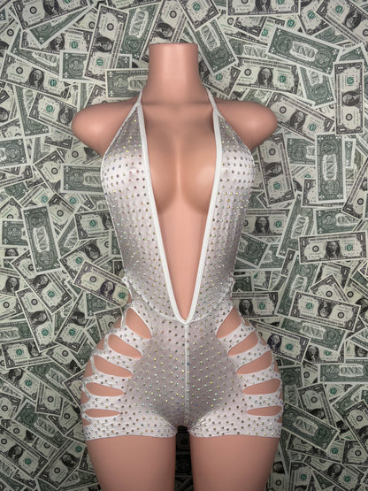 Bodysuit Cut Shorts - White