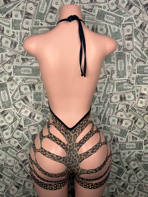 Bodysuit Cut Shorts - Cheetah