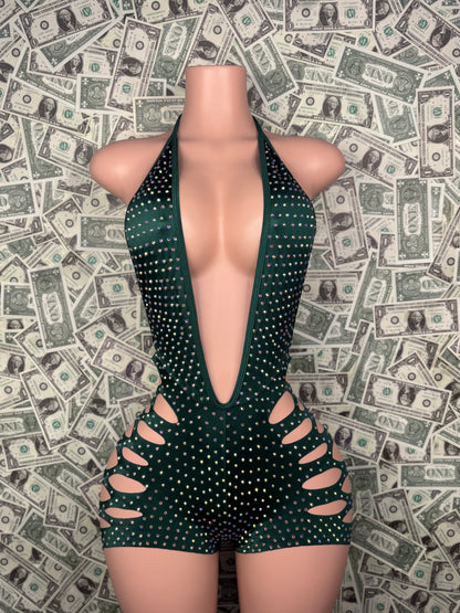 Bodysuit Cut Shorts- Green