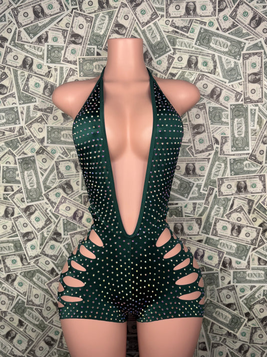 Bodysuit Cut Shorts- Green
