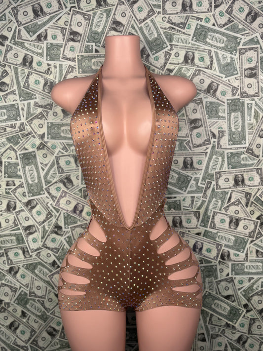 Bodysuit Cut Shorts - Golden Nude
