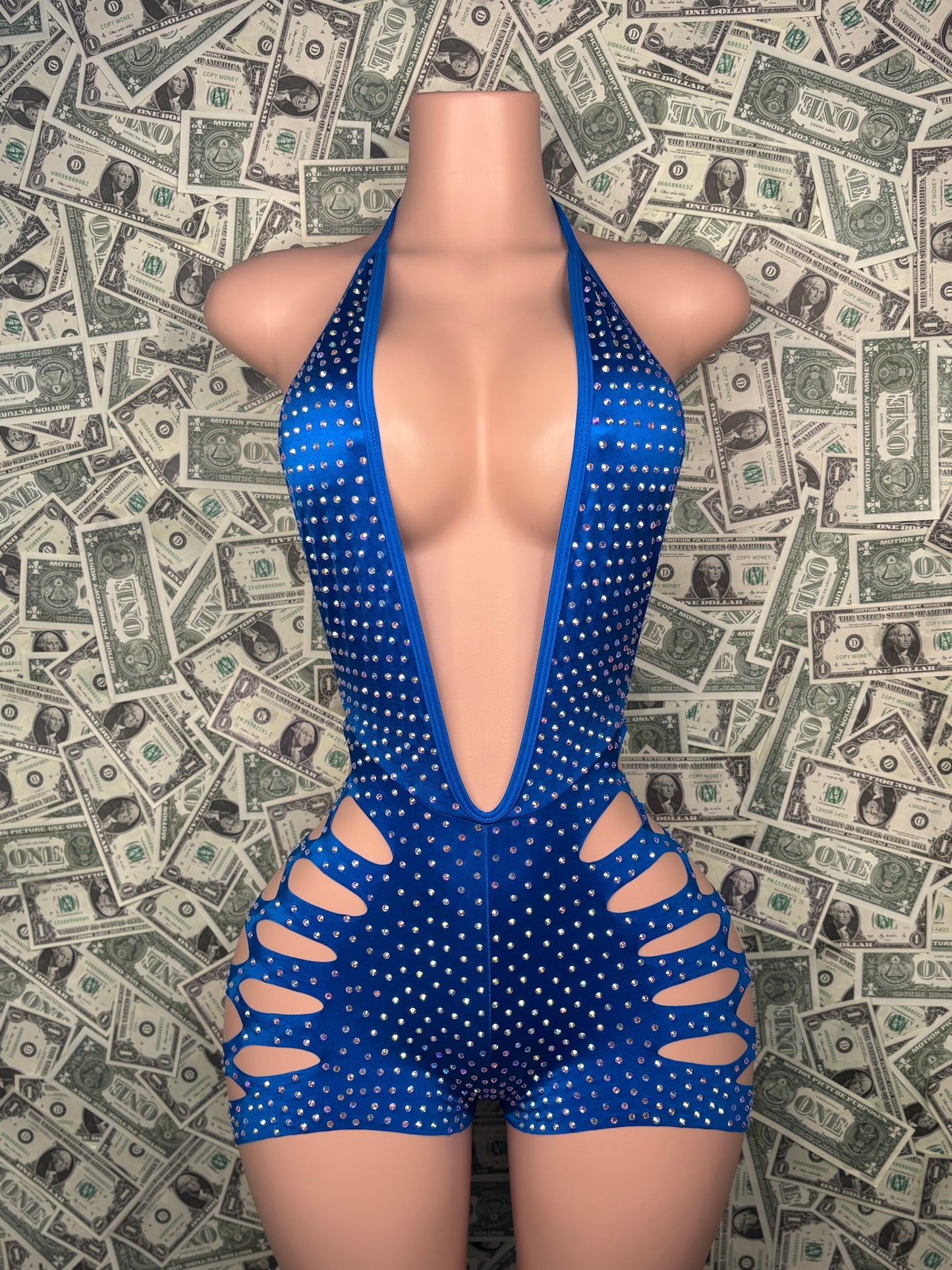 Bodysuit Cut Shorts - Blue