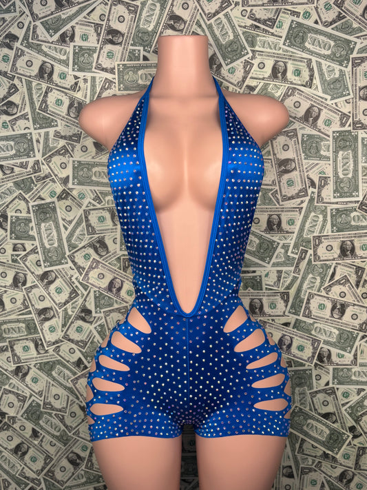 Bodysuit Cut Shorts - Blue