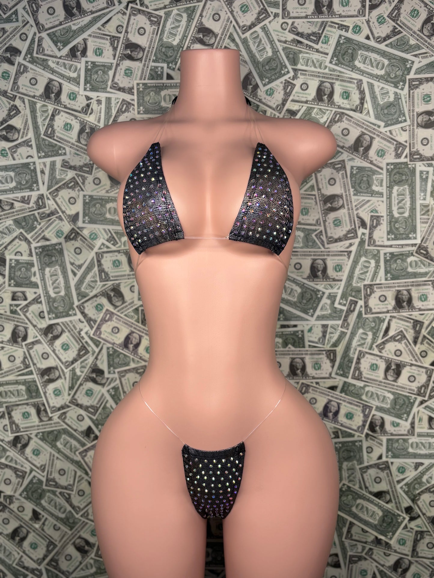 Microkini - Blk Snakeskin