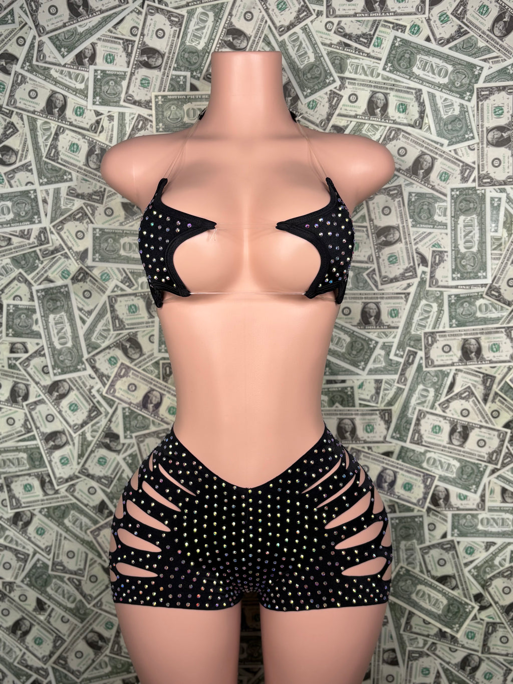 Star Cut Shorts - Black