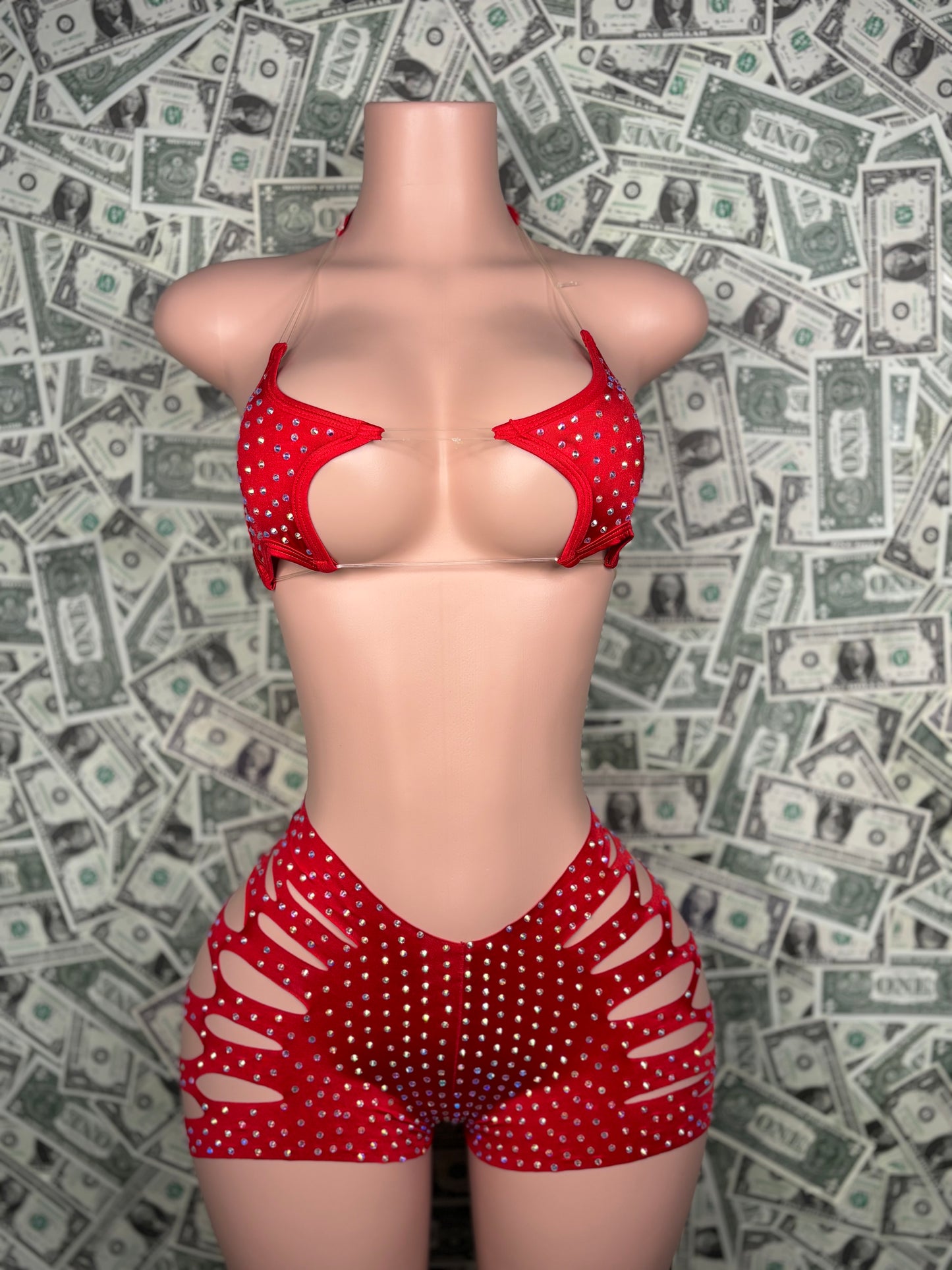 Star Cut Shorts - Red