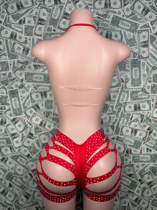 Star Cut Shorts - Red