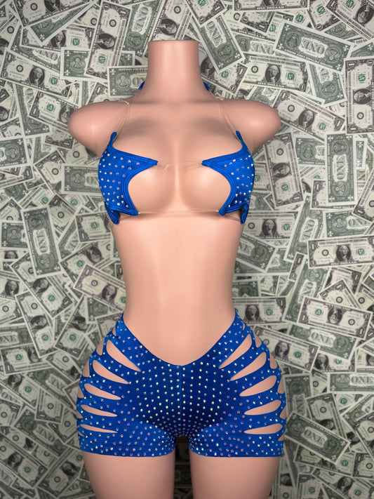 Star Cut Shorts - Blue