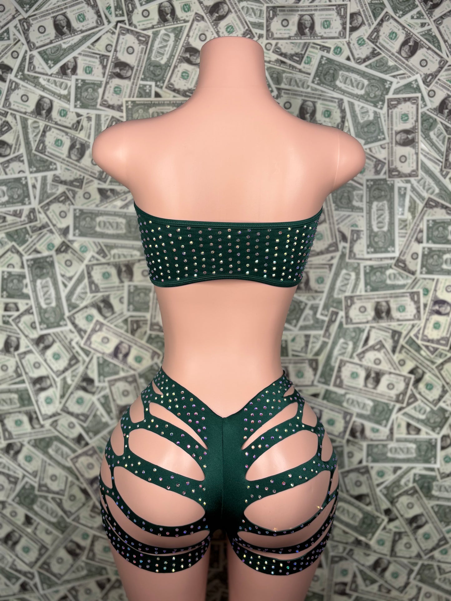Tube Top Cut Shorts - Green