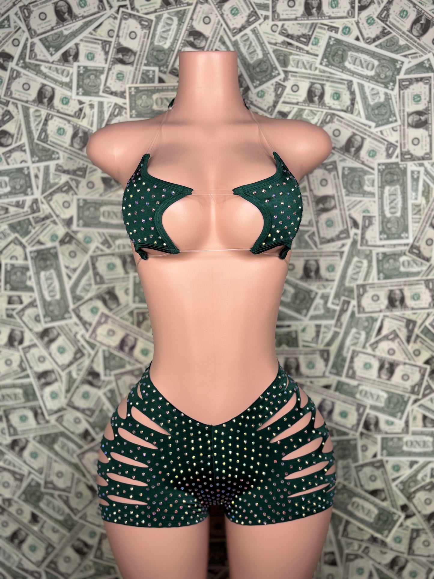 Star Cut Shorts - Green