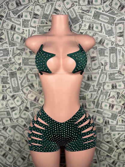 Star Cut Shorts - Green