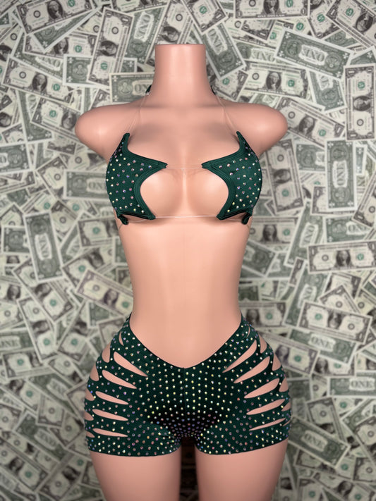 Star Cut Shorts - Green