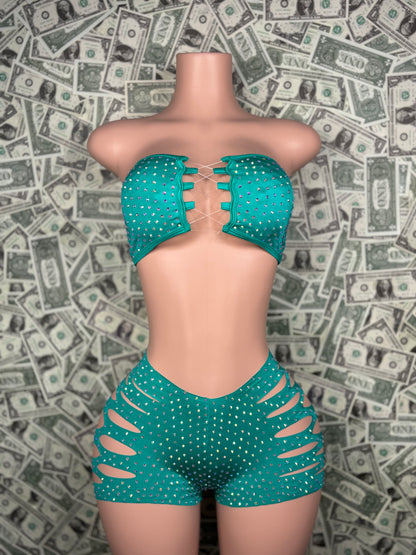 Tube Top Cut Shorts - Mint