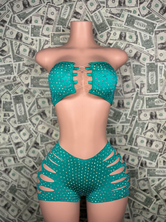 Tube Top Cut Shorts - Mint