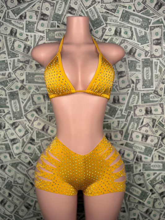 Cut Shorts - Golden Yellow