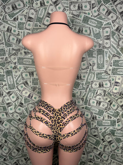 Star Cut Shorts - Cheetah