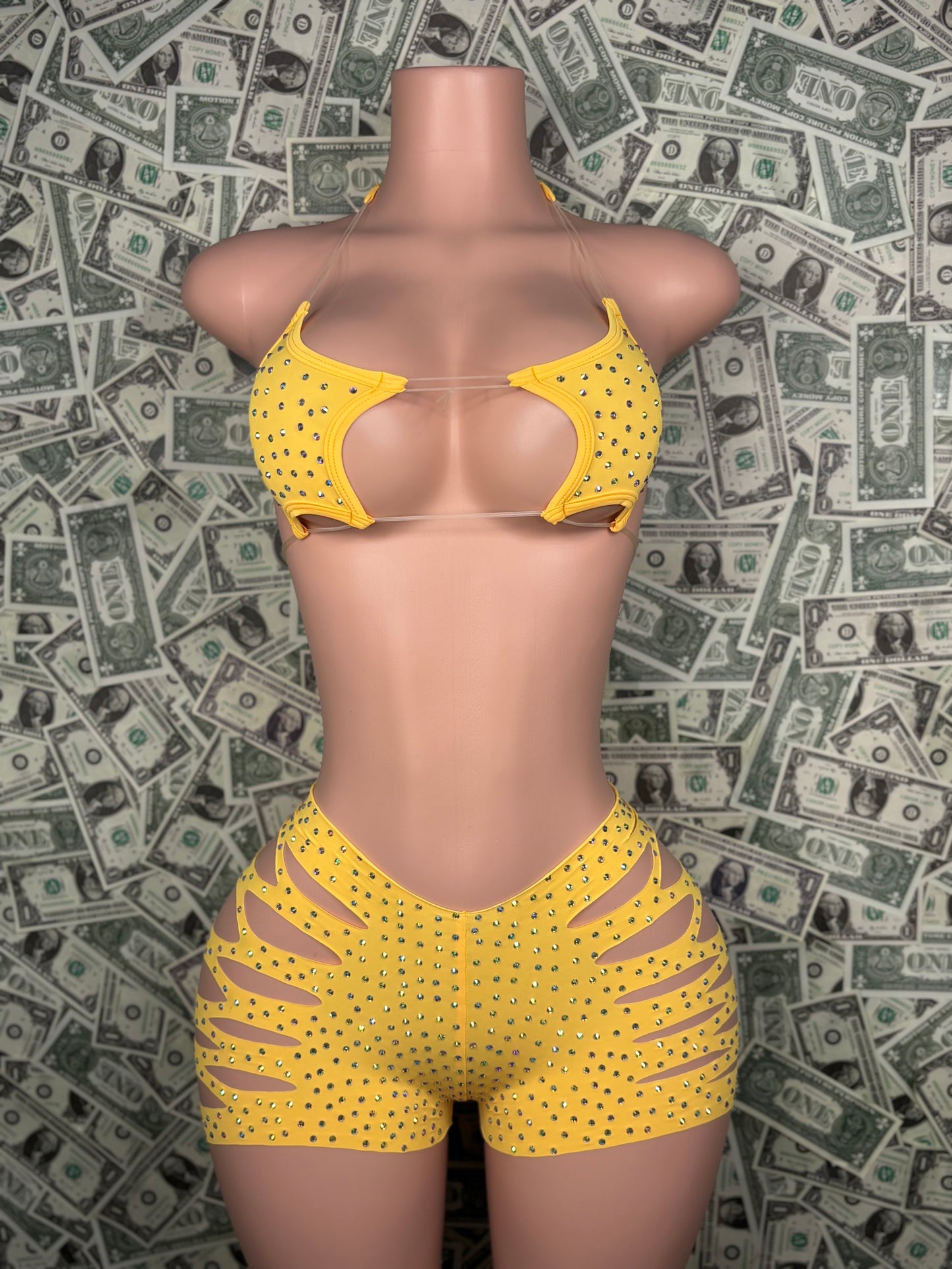 Star Cut Shorts - Yellow