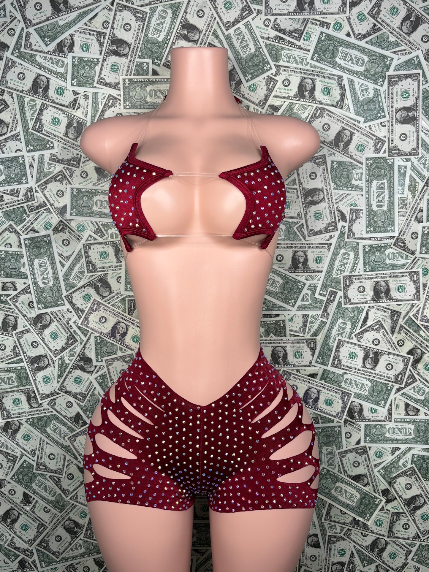 Star Cut Shorts - Maroon