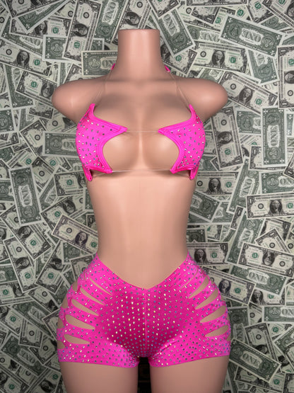 Star Cut Shorts - Pink