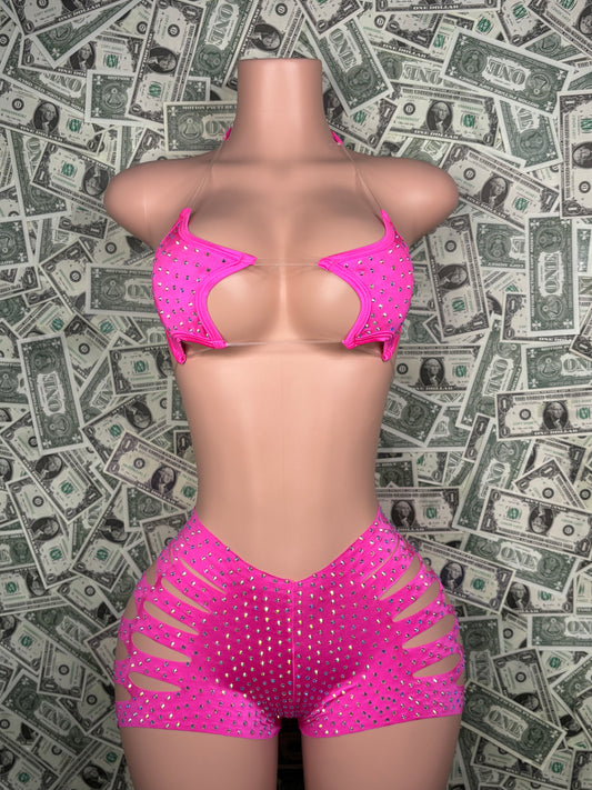 Star Cut Shorts - Pink