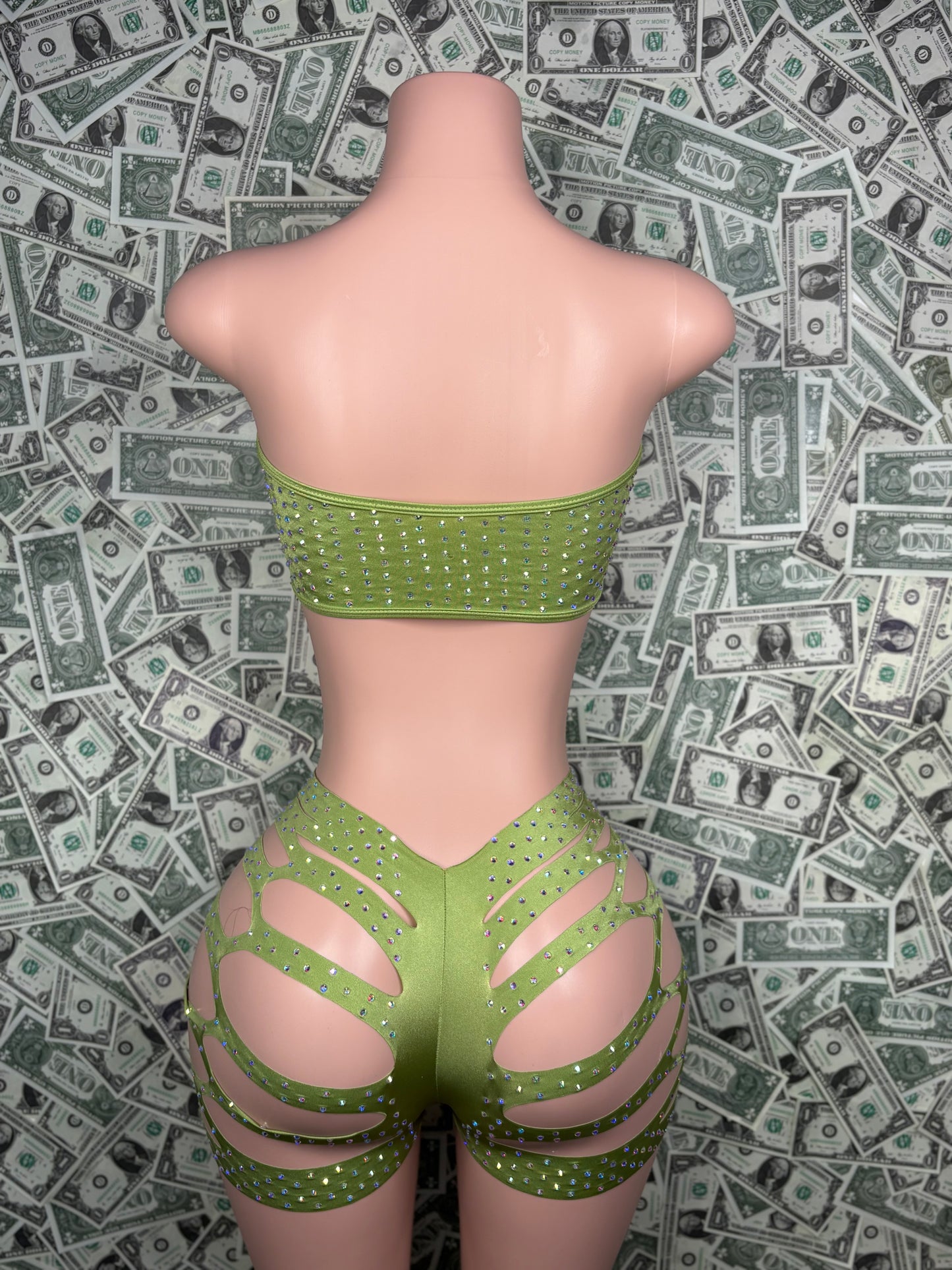 Tube Top Cut Short Set - Kiwi