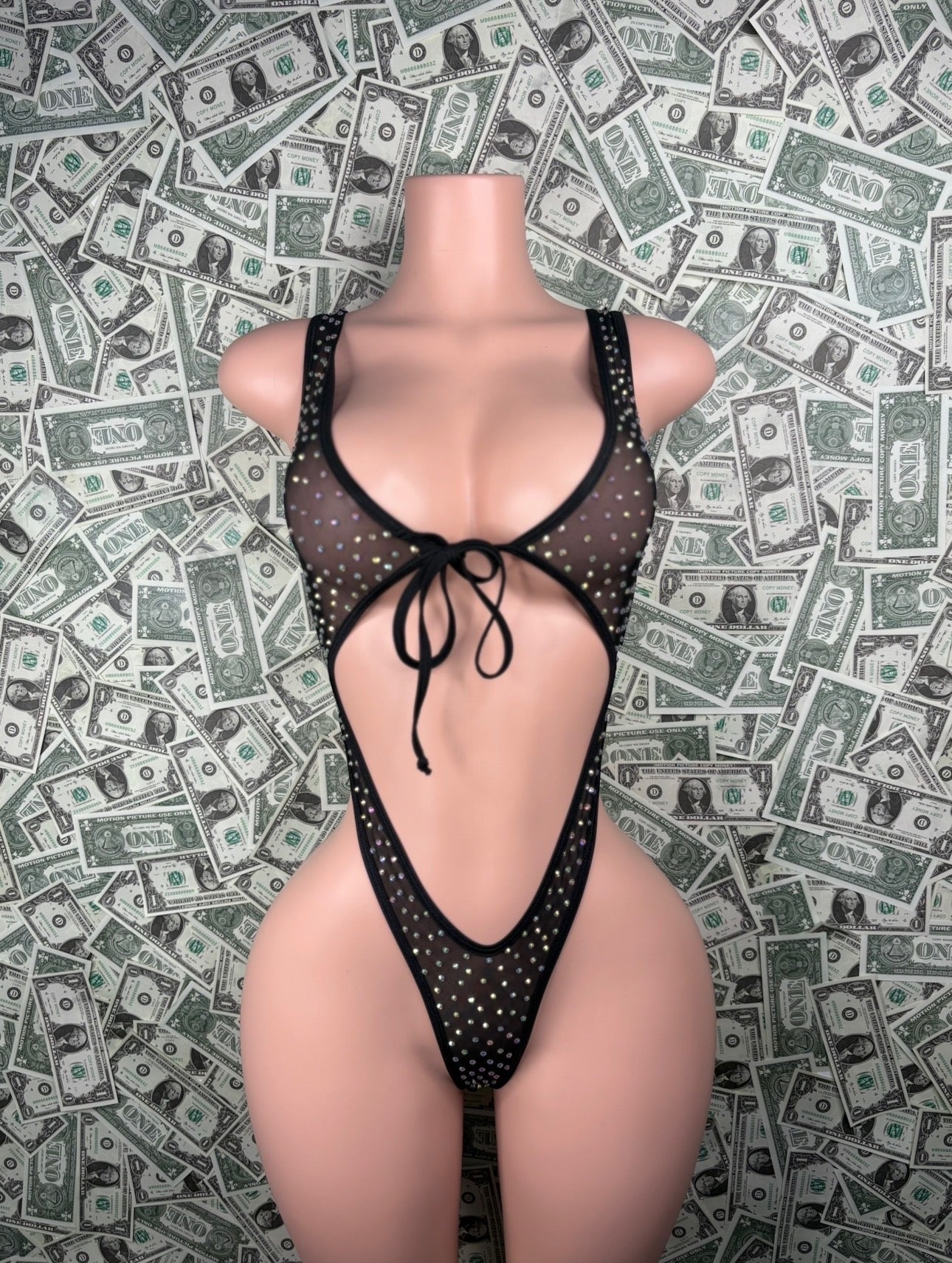 Front Tie - Black Mesh