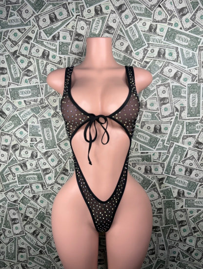 Front Tie - Black Mesh