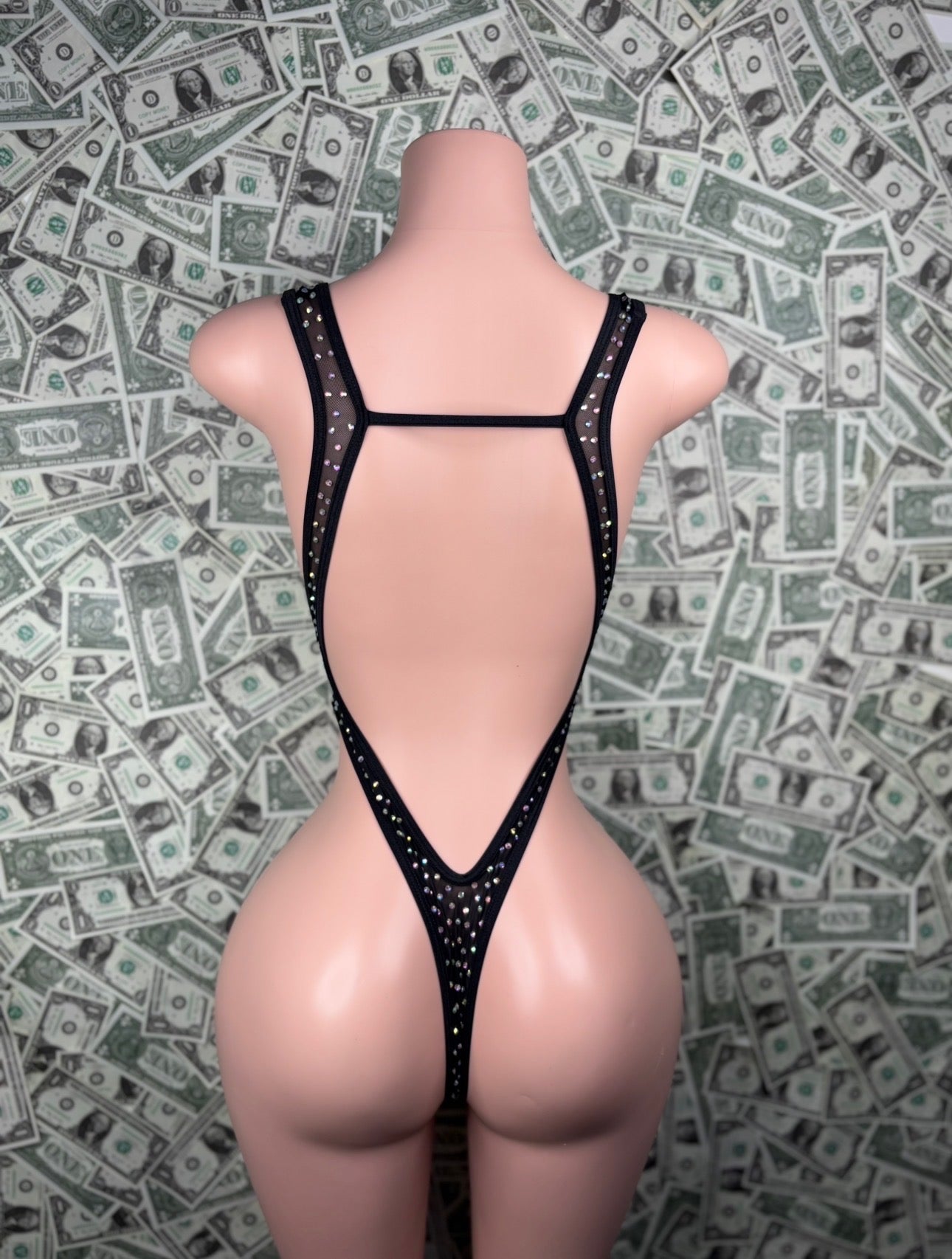 Front Tie - Black Mesh