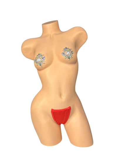 Red Clear String Thong
