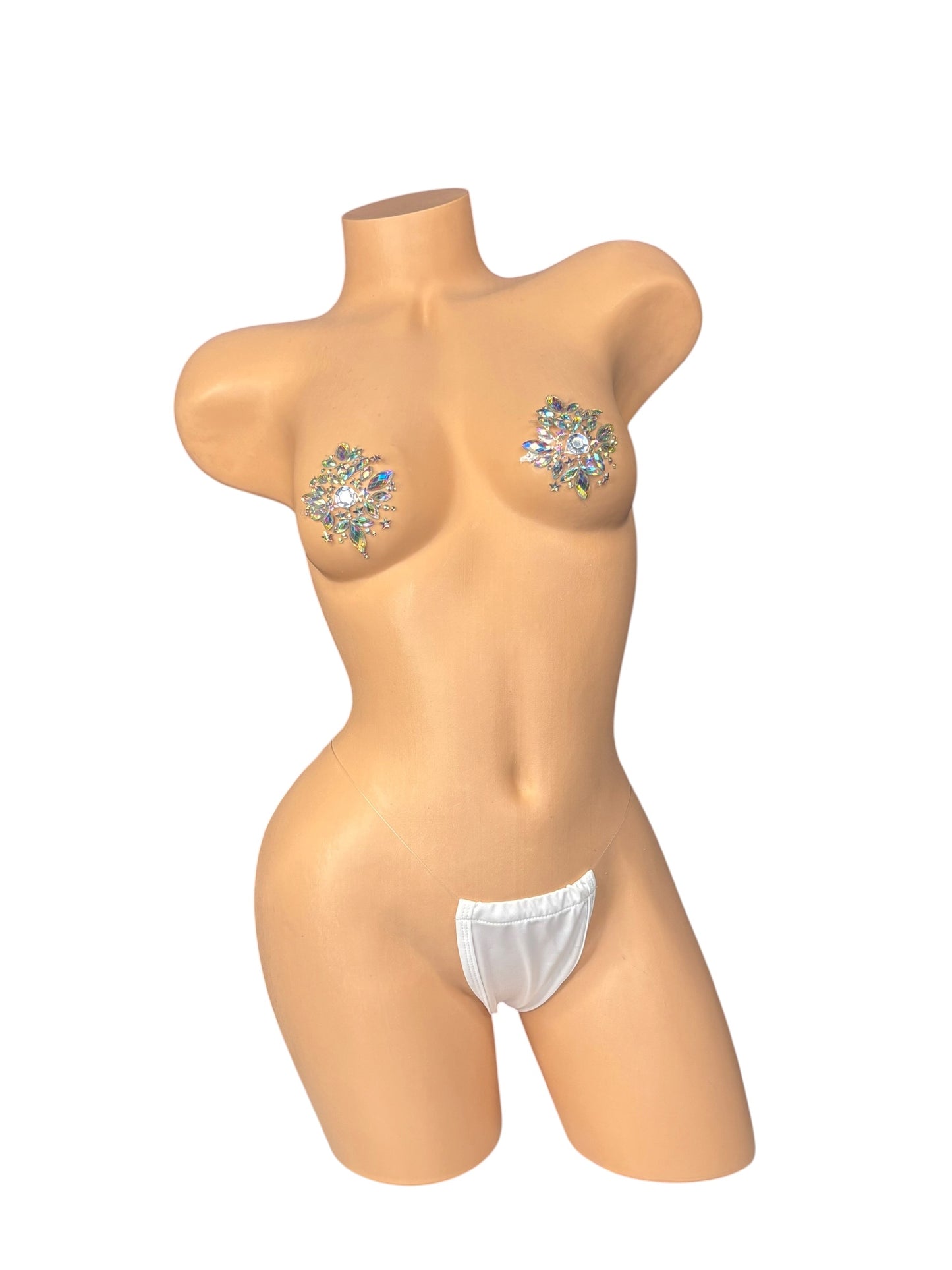 White Clear String Thong