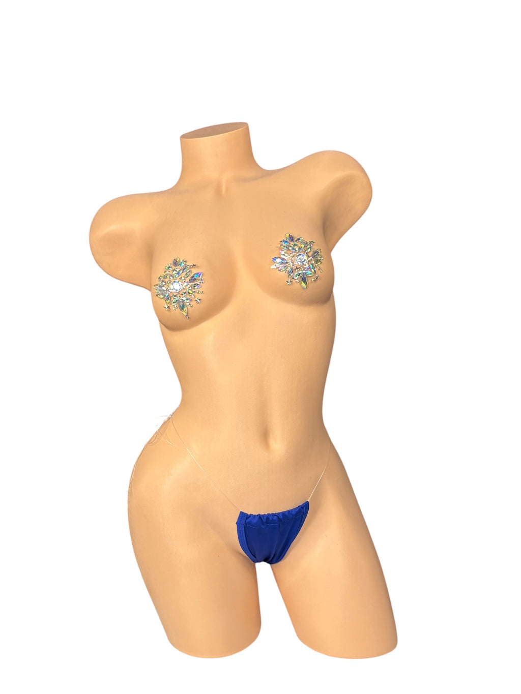 Blue Clear String Thong