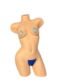 Blue Clear String Thong