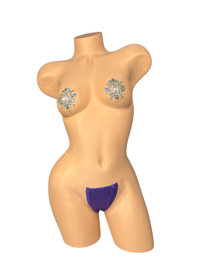 Purple Clear String Thong