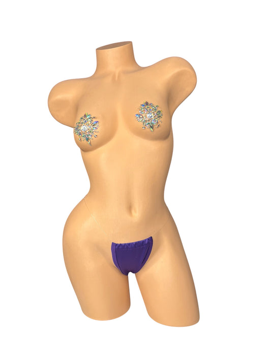 Purple Clear String Thong