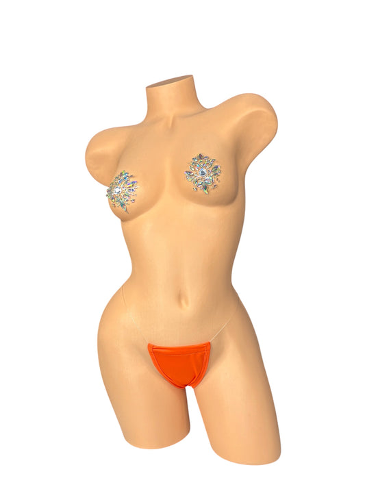 Orange Clear String Thong